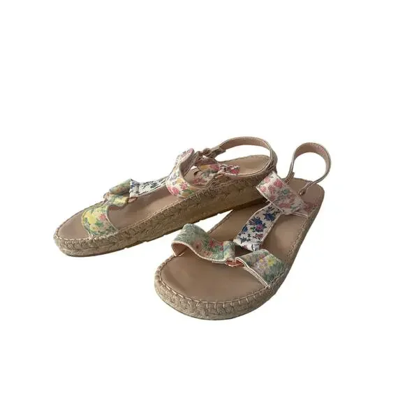 Love Shack Fancy Manebi Floral Open Toe Summer Sandal Size 38  Size 8 US - Picture 3 of 11